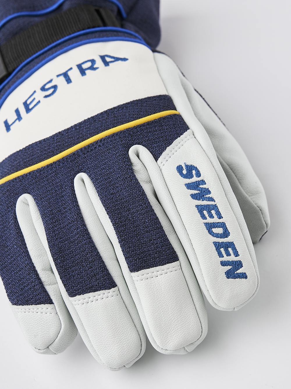 Blue white goat leather and fabric glove
(6 of 6)