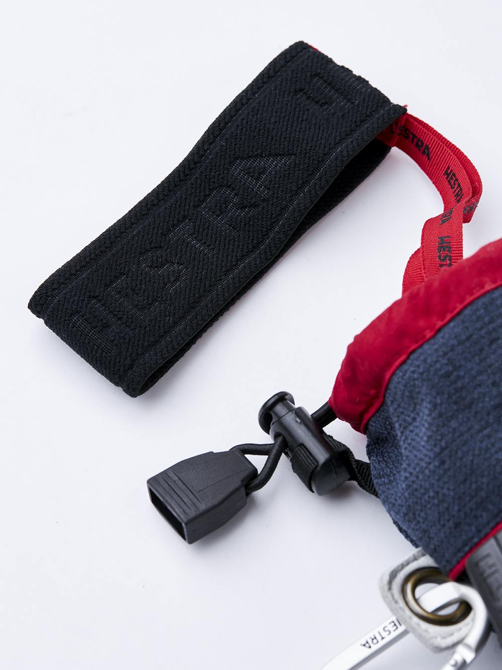 Blau-weißer Handschuh aus Ziegenleder und Stoff 
 (3 oder 6)