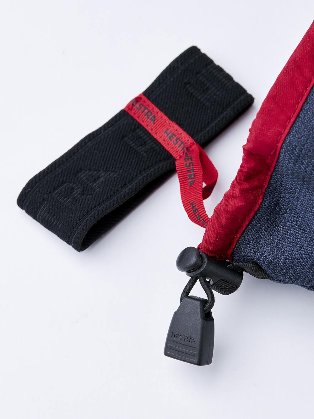 Blue white goat leather and fabric three finger glove
(4 of 6)