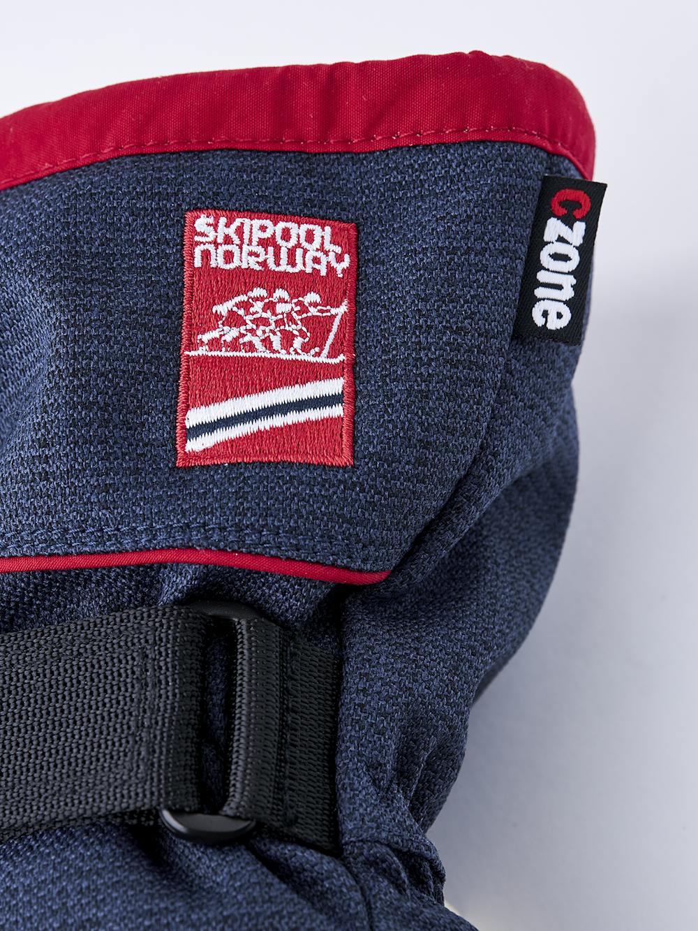 Blue white goat leather and fabric three finger glove
(2 of 6)