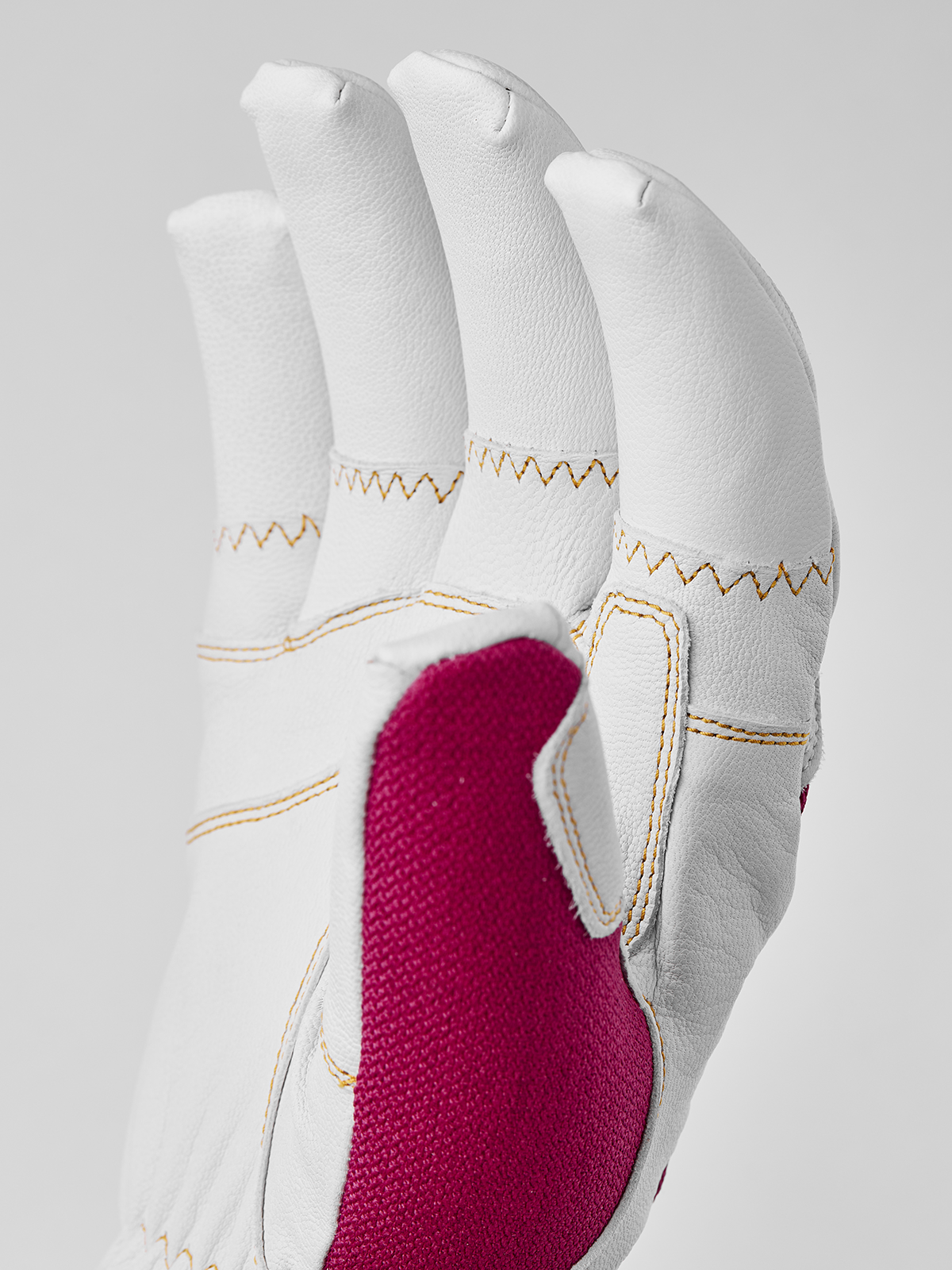 Army Leather Couloir 5-finger - Fuchsia & offwhite | Hestra Gloves