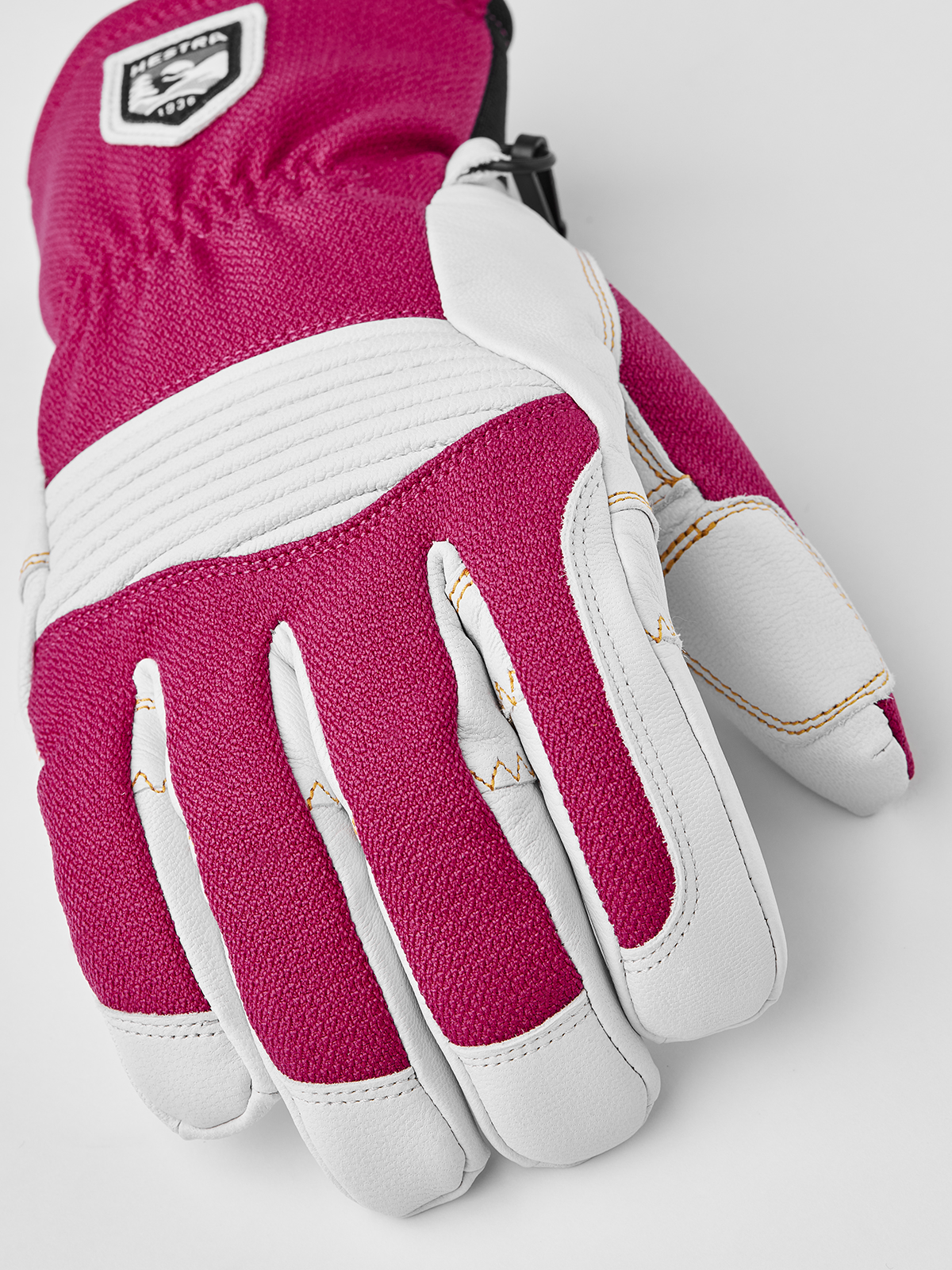 Army Leather Couloir 5-finger - Fuchsia & offwhite | Hestra Gloves