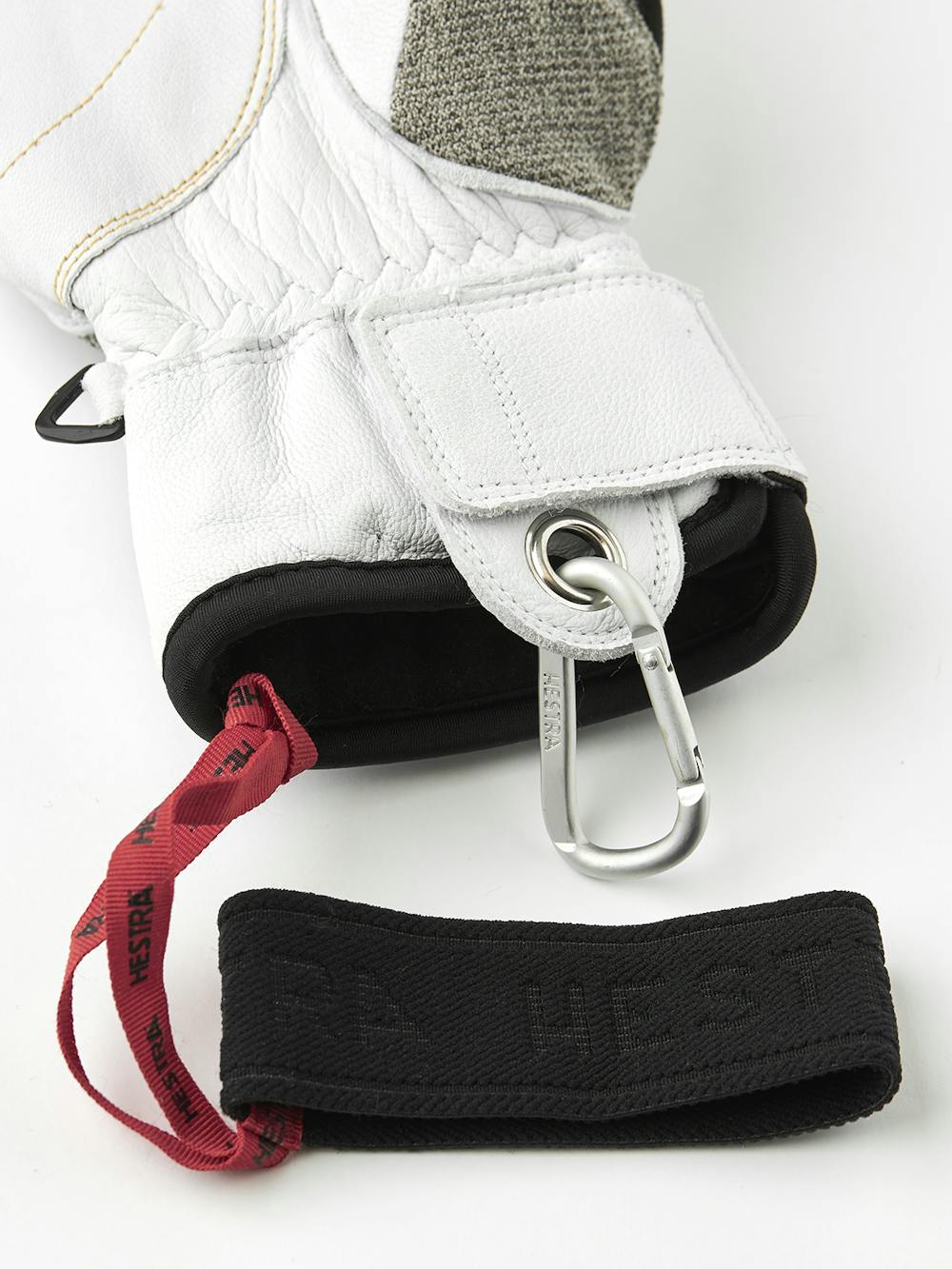 White goat leather ski glove with gray fabric back
 (5 of 5)