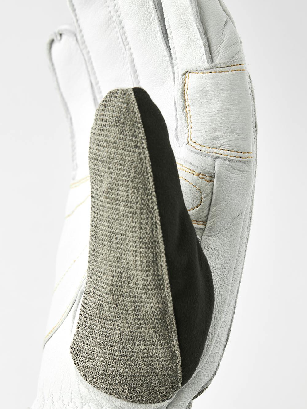 White goat leather ski glove with gray fabric back
 (4 of 5)