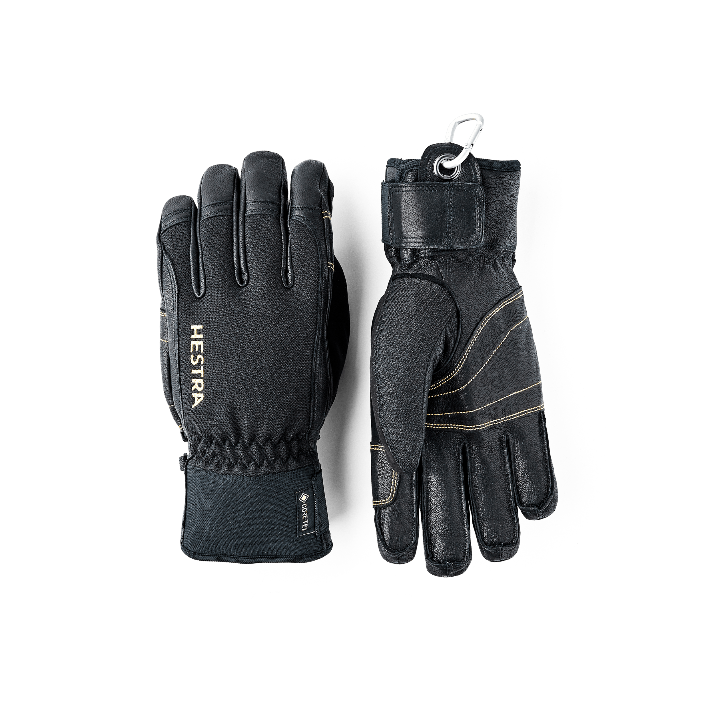 Black goat leather ski glove with black fabric back
(1 of 5)