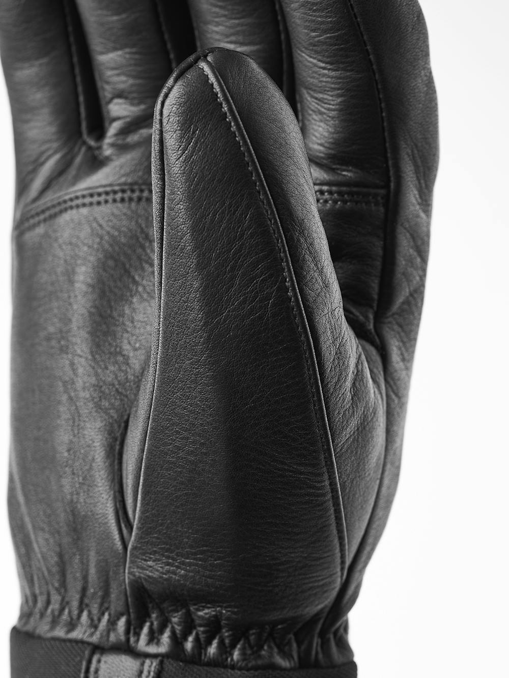 Schwarzer Skihandschuh aus Rindsleder
 (5 oder 6)