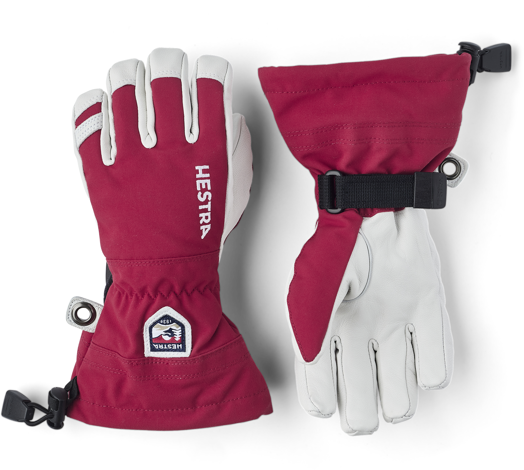 Army Leather Heli Ski 5-finger - Black | Hestra Gloves