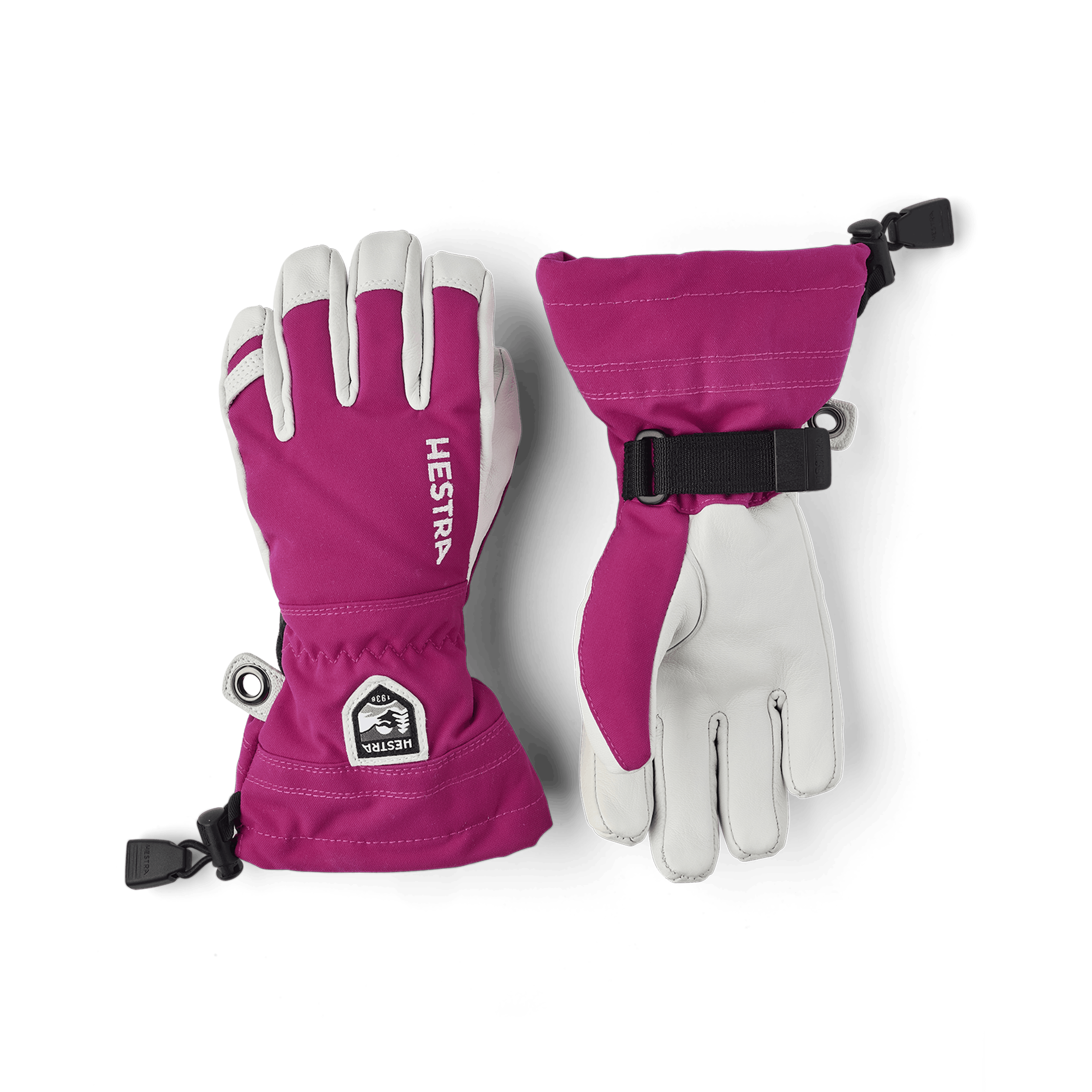 Pinker Skihandschuh mit weißem Ziegenleder an der Innenhand
(1 oder 5)