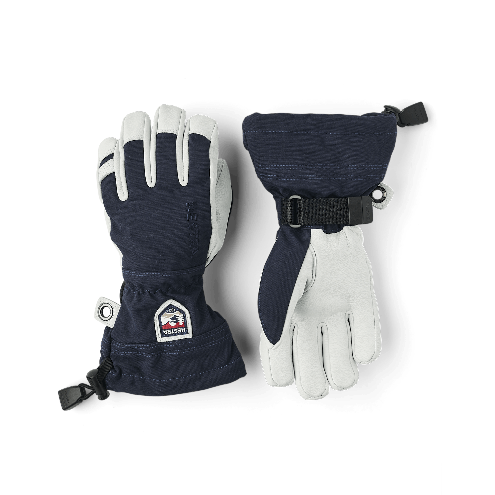 Dark blue ski glove with white goat leather palm
(1 of 6)
