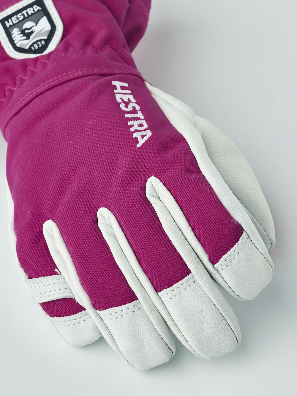 Pink-purple ski glove with white goat leather palm
 (2 of 5)
