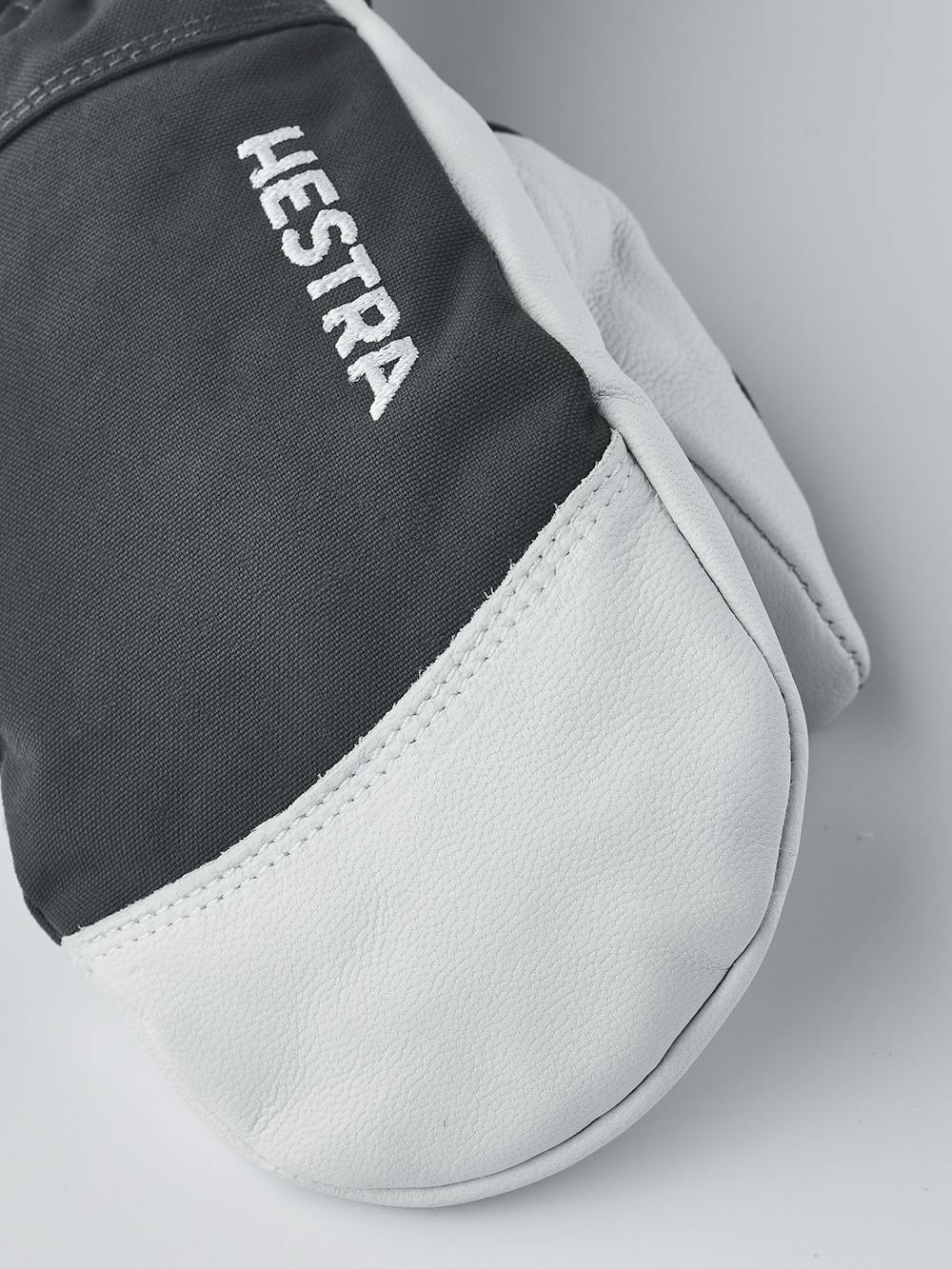 Gray mitten with white goat leather palm
 (2 of 8)