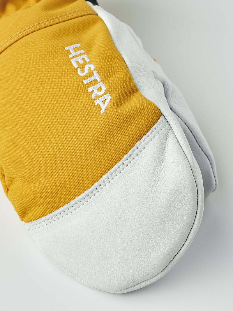 Yellow mitten with white goat leather palm
 (3 of 7)