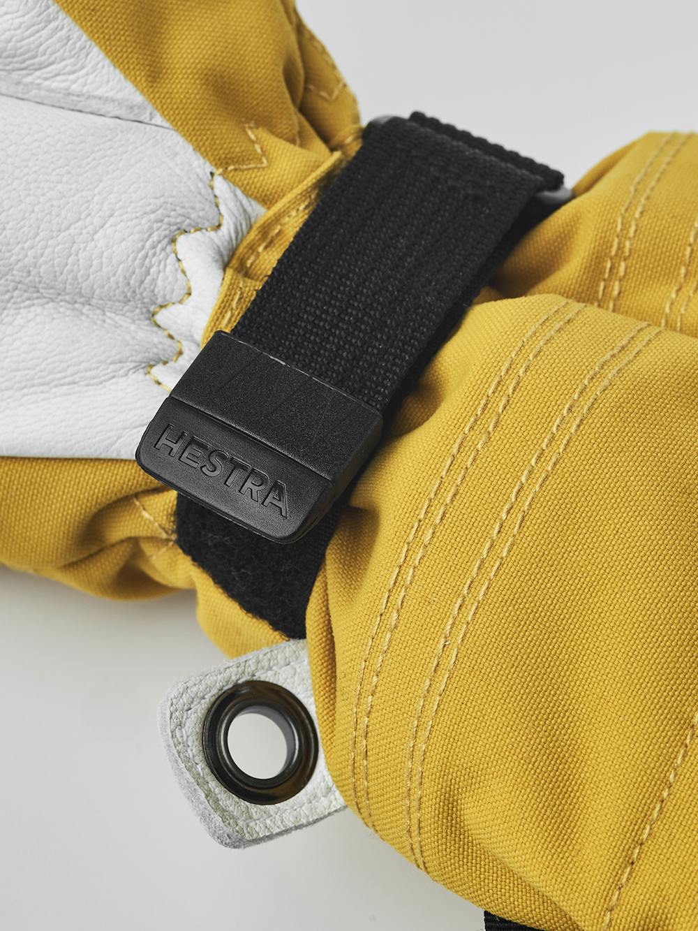 Yellow mitten with white goat leather palm
 (5 of 7)