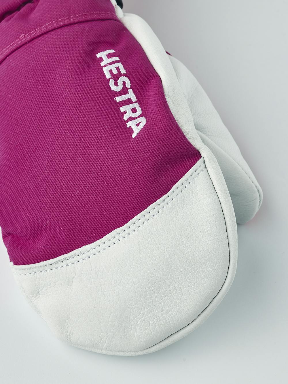 Pink-purple mitten with white goat leather palm
 (3 of 12)
