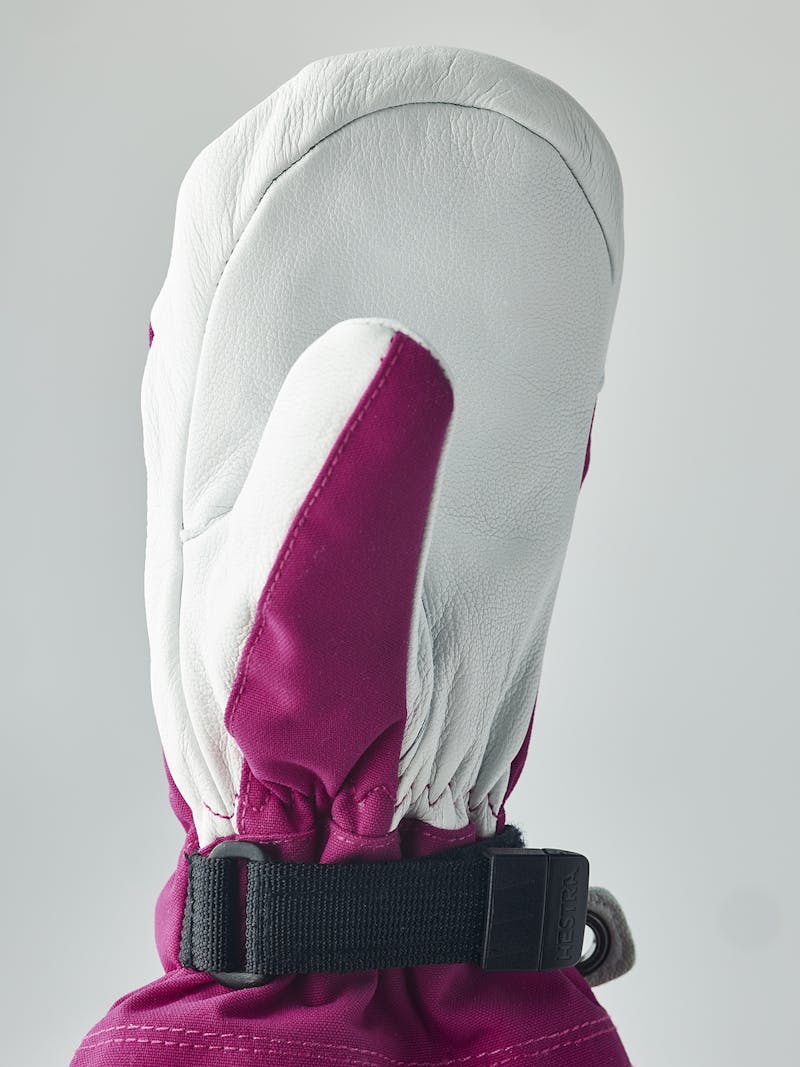 Pink-purple mitten with white goat leather palm
 (8 of 11)