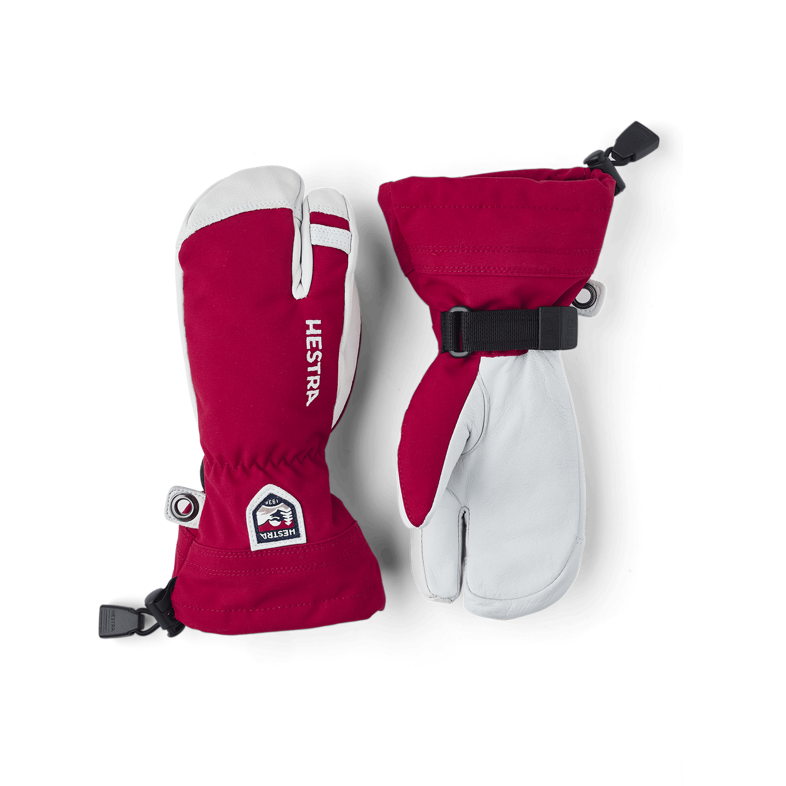 Red three finger glove with white goat leather palm
(1 of 6)