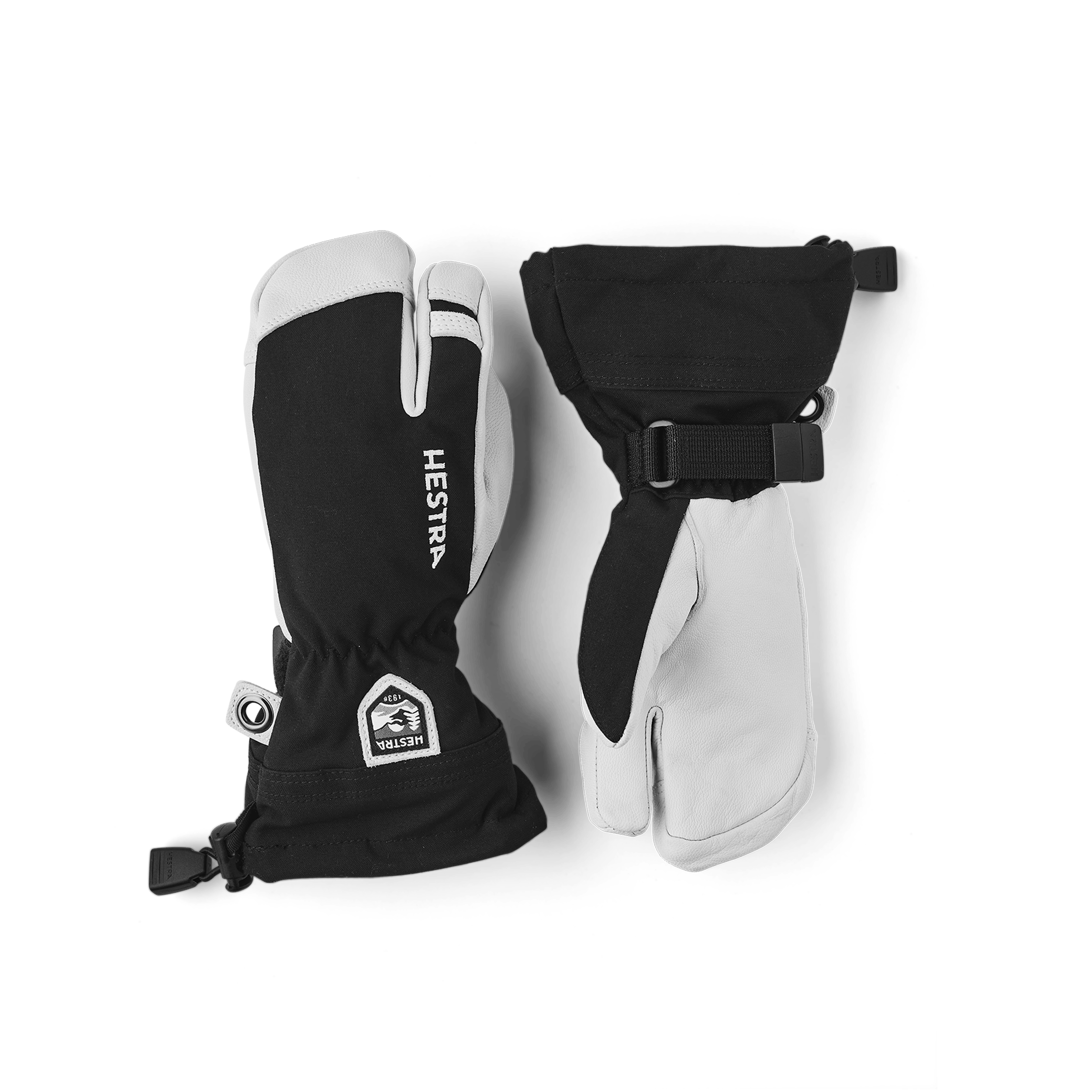 Black three finger glove with white goat leather palm
(1 of 5)