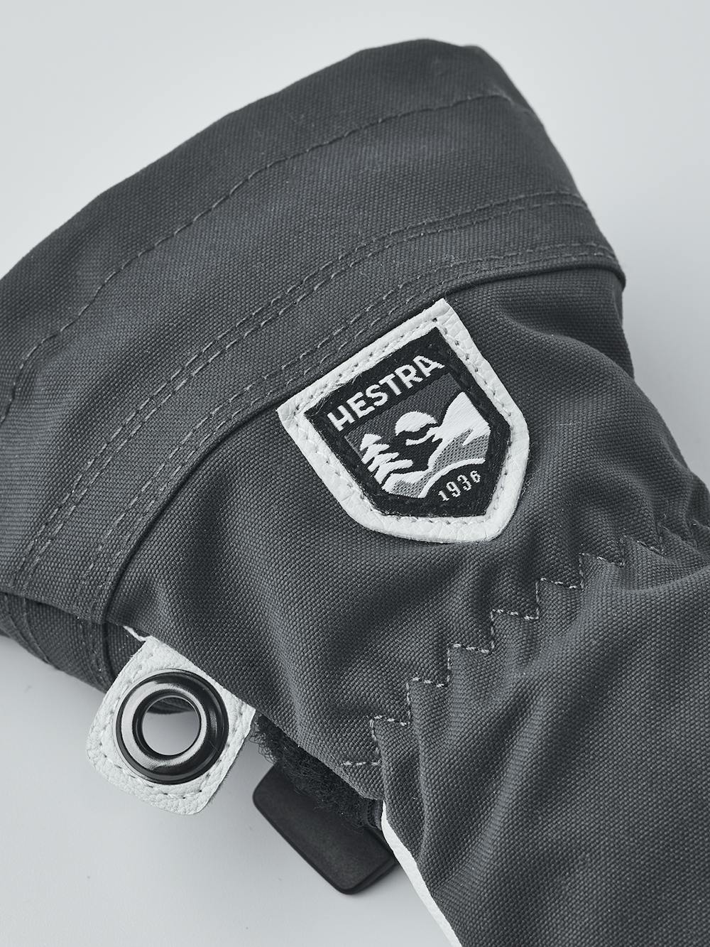 Gray three finger glove with white goat leather palm
(3 of 6)