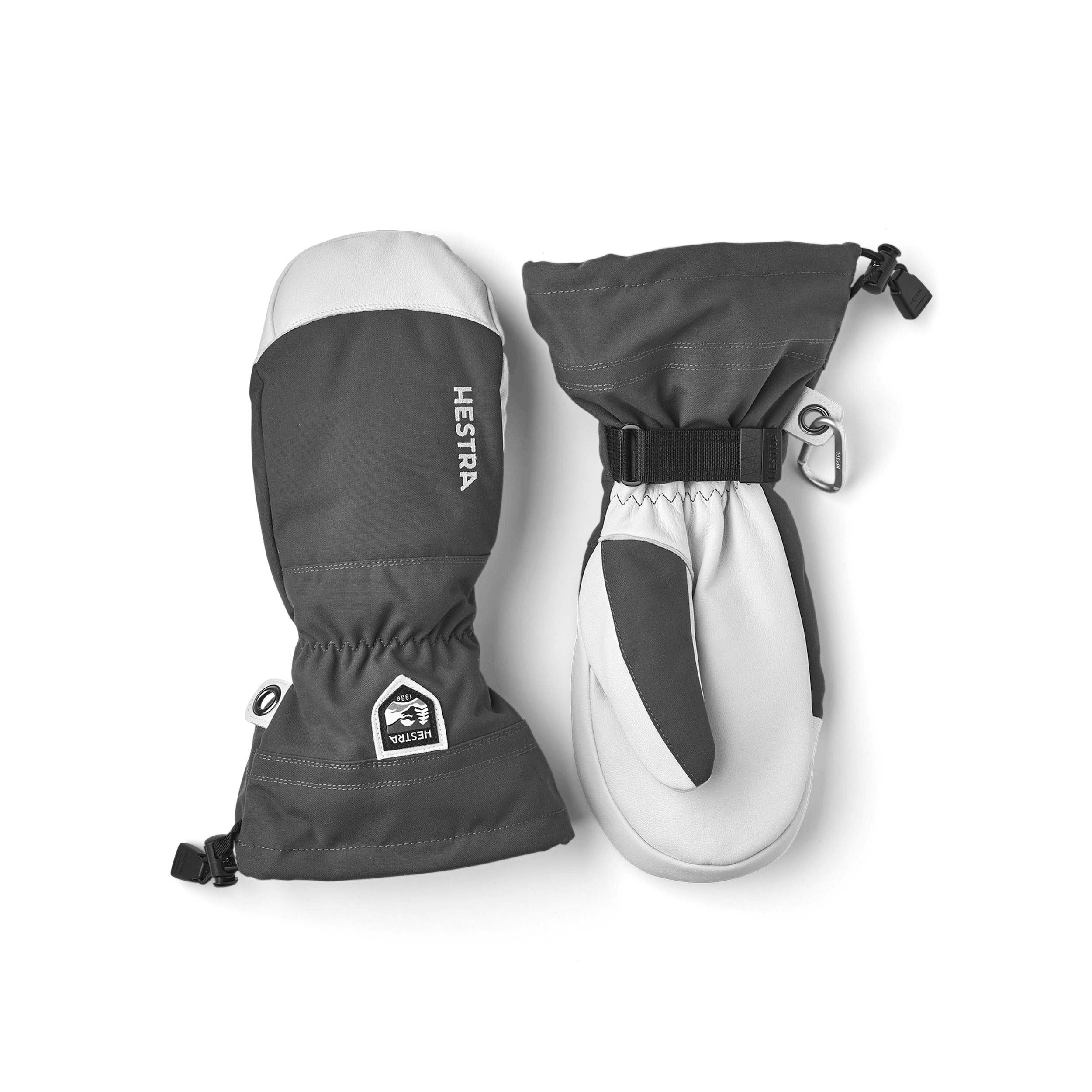 Gray mitten with white goat leather palm
 (1 of 8)