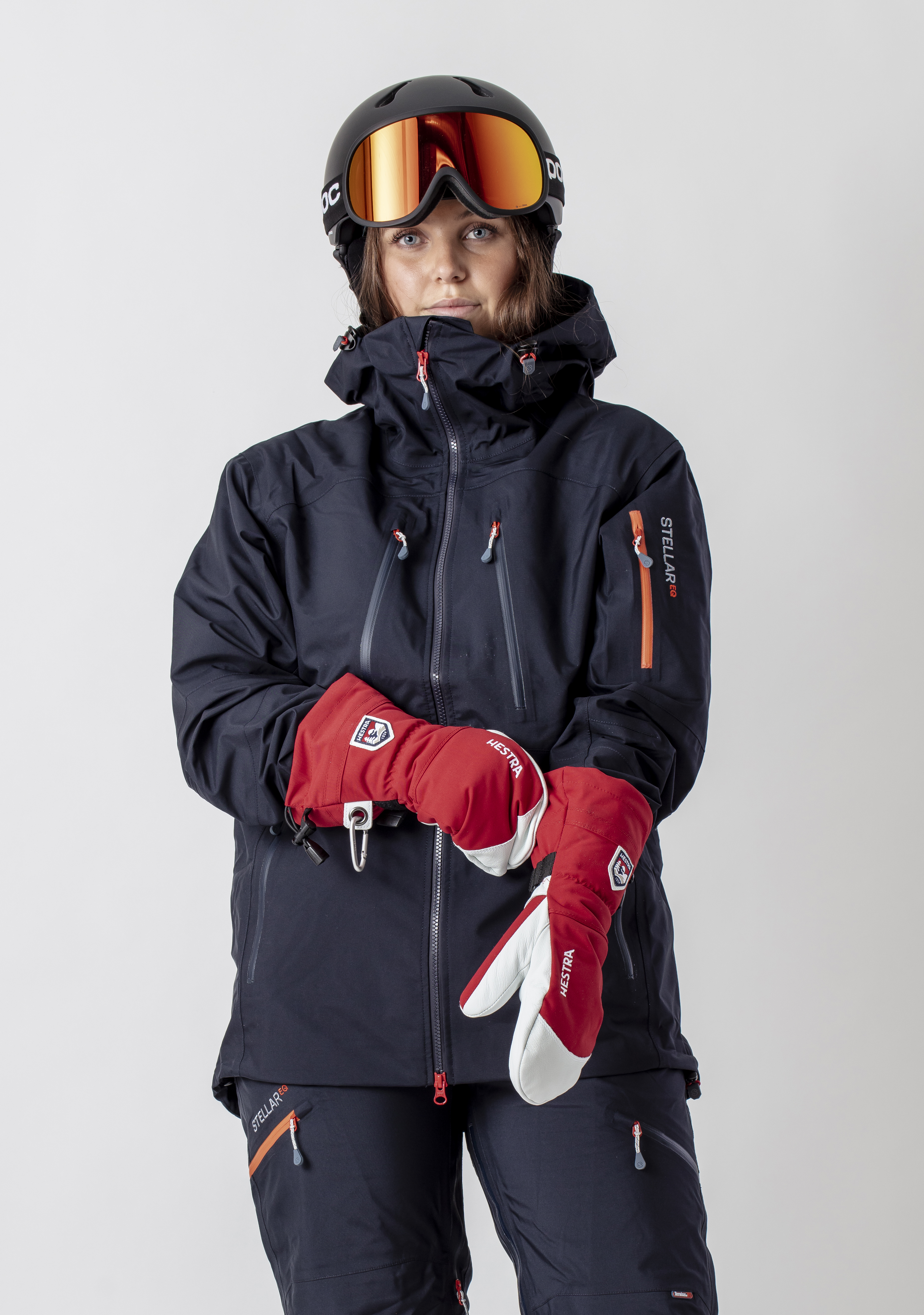 Army Leather Heli Ski Mitt - Red Mitt | Hestra Gloves