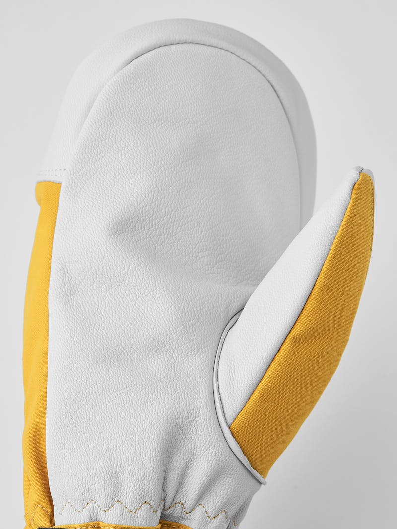 Yellow mitten with white goat leather palm
 (3 of 8)