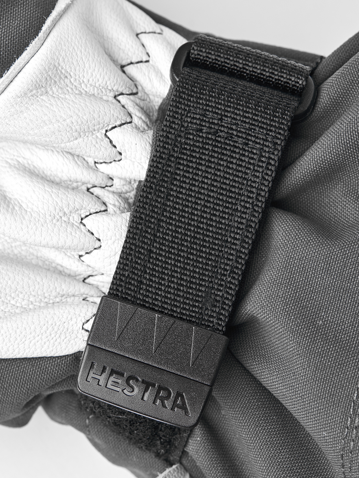 Army Leather Heli Ski Mitt - Grey Mitt | Hestra Gloves