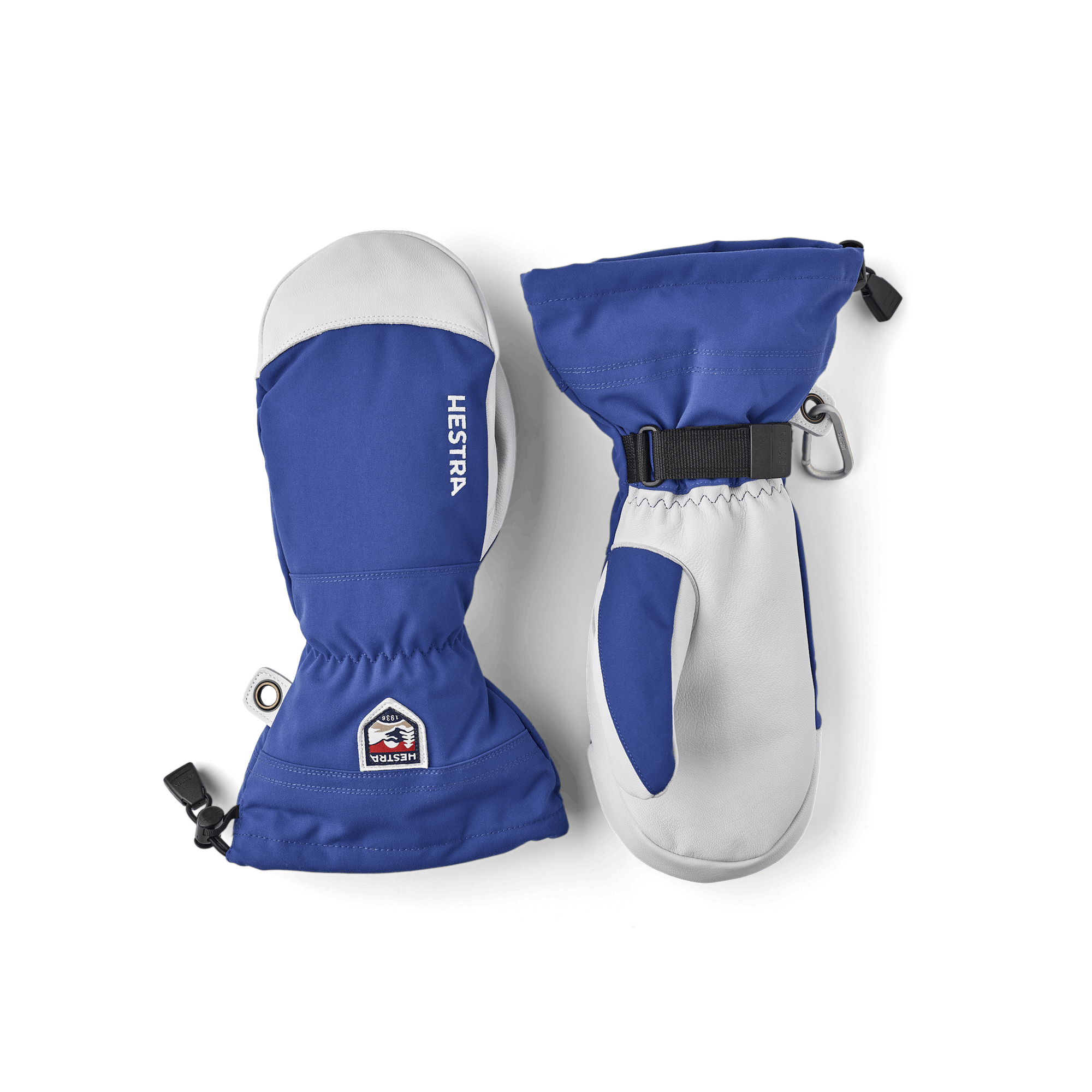 Blue mitten with white goat leather palm
 (1 of 7)