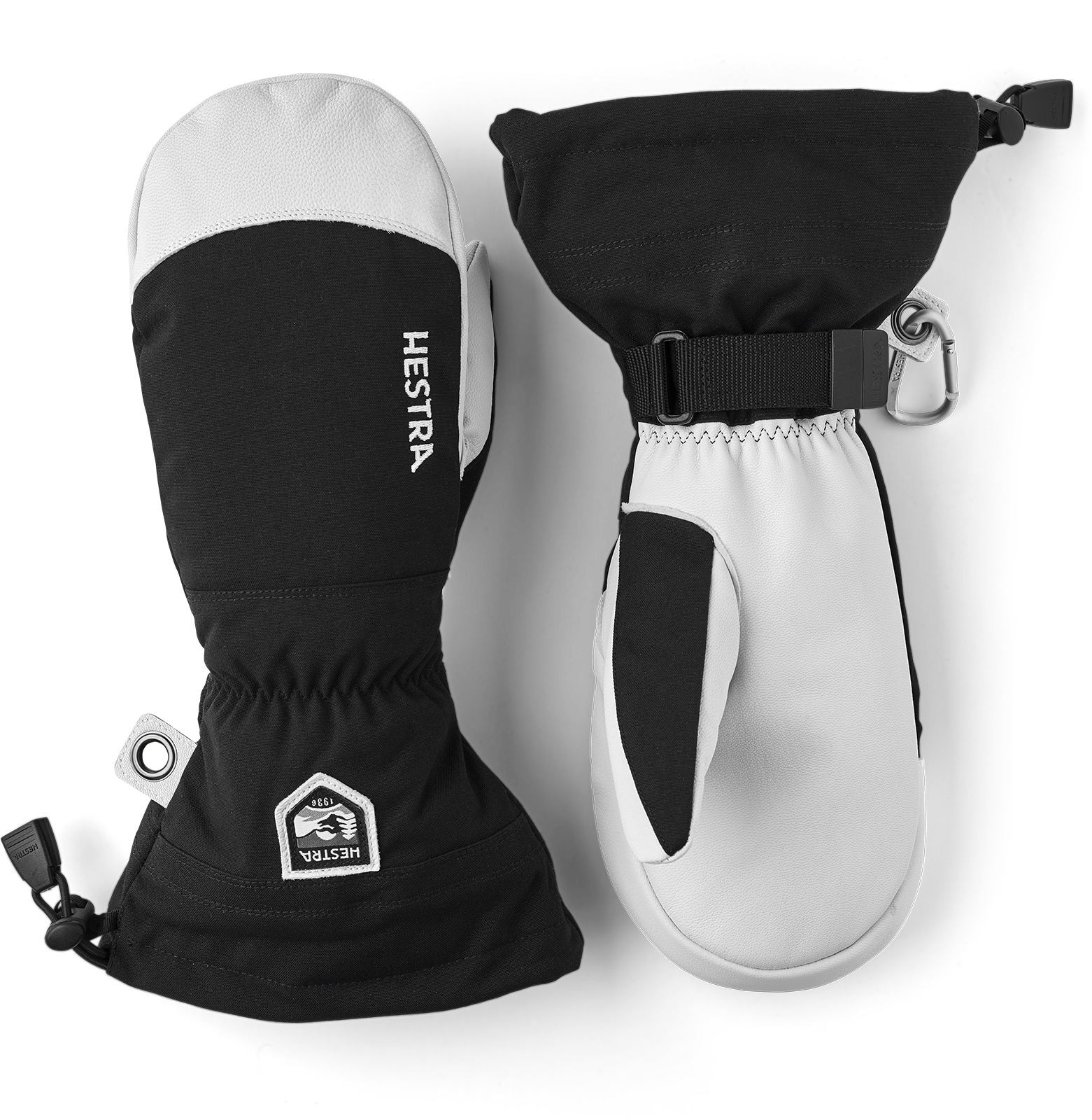 Army Leather Heli Ski 3-finger - Black Three-finger | Hestra Gloves