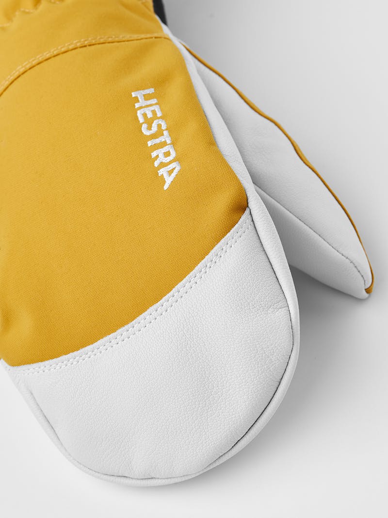 Yellow mitten with white goat leather palm
 (2 of 8)