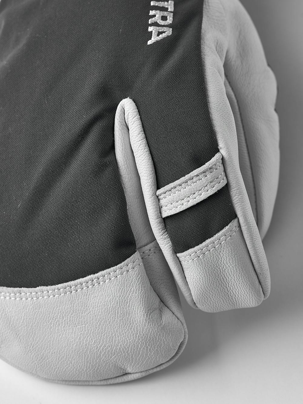 Gray three finger glove with white goat leather palm
(5 of 9)