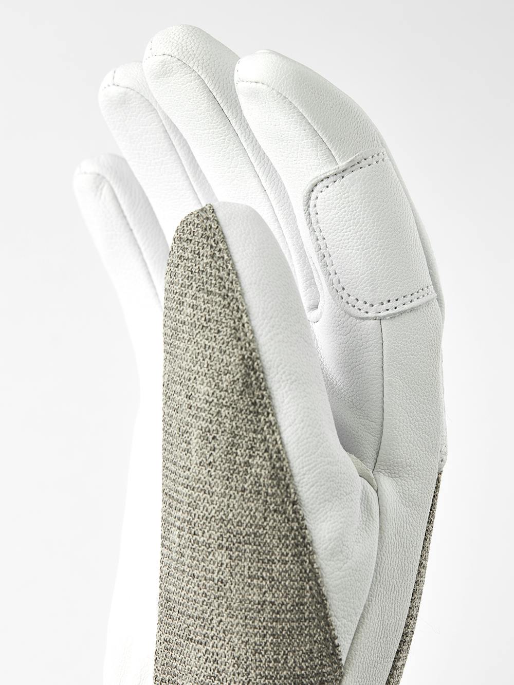 Light gray ski glove with white goat leather palm
 (3 of 5)