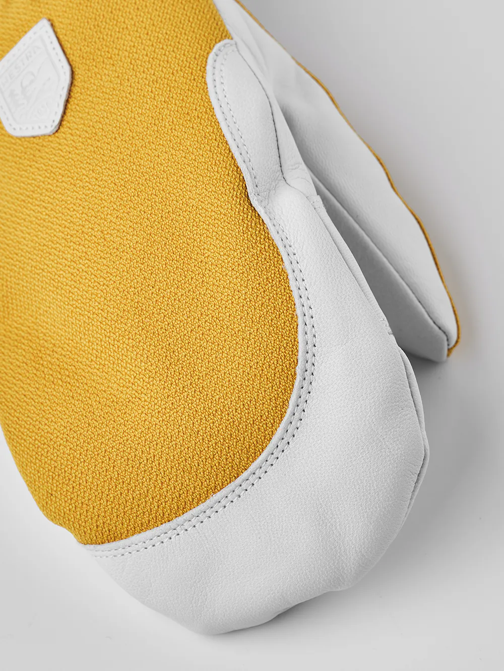 Yellow mitten with white goat leather palm
 (2 of 5)