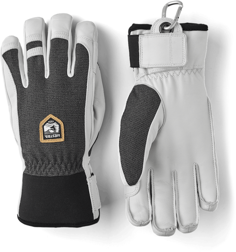 Dark gray ski glove with white goat leather palm
 (1 of 8)