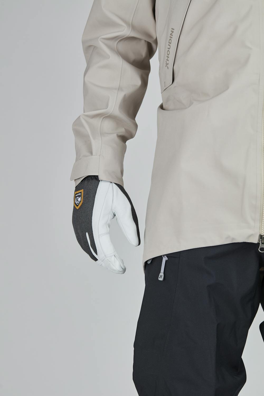 Dark gray ski glove with white goat leather palm
 (6 of 8)