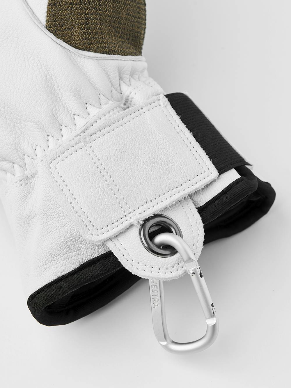 Moss green ski glove with white goat leather palm
 (5 of 7)