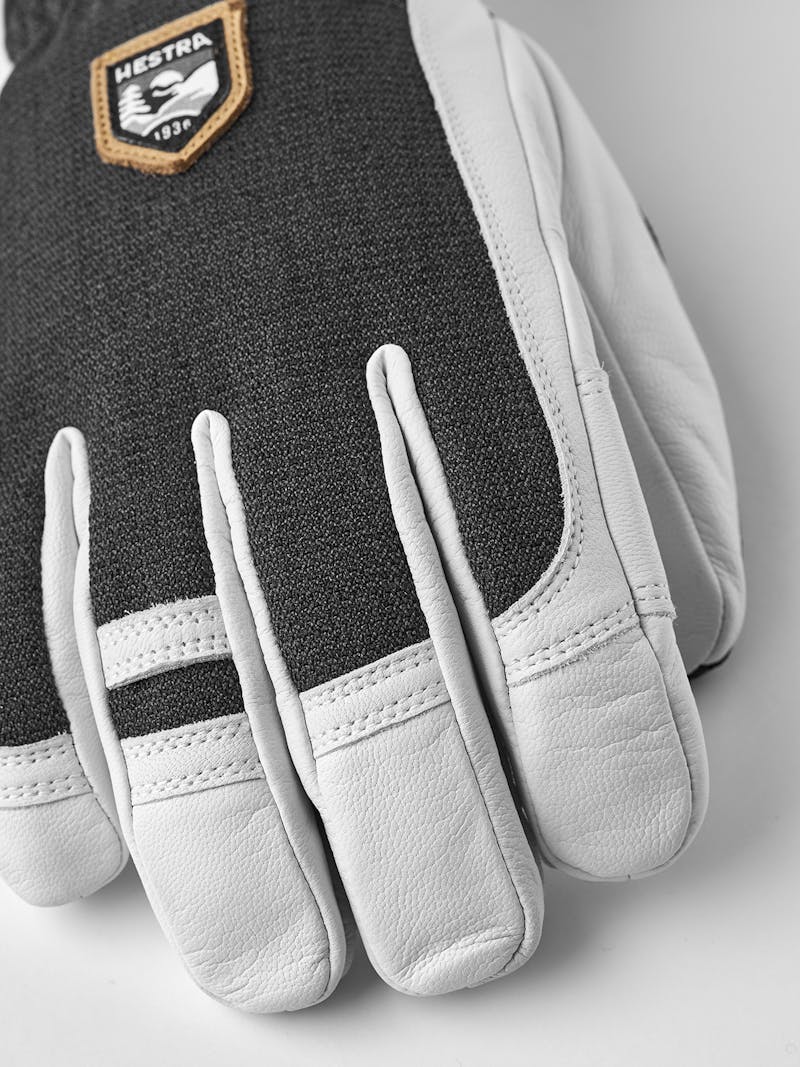 Dark gray ski glove with white goat leather palm
 (2 of 8)