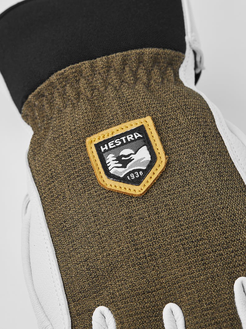 Moss green ski glove with white goat leather palm
 (4 of 7)
