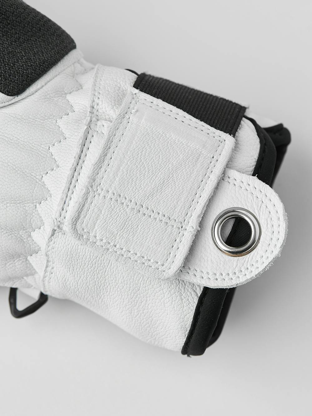 Dark gray mitten with white goat leather palm
 (5 of 8)