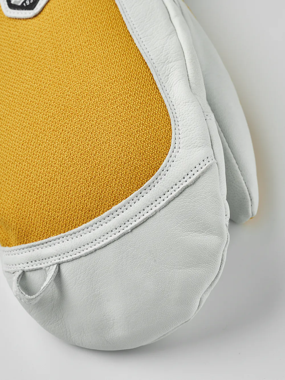 Yellow mitten with white goat leather palm
 (5 of 10)