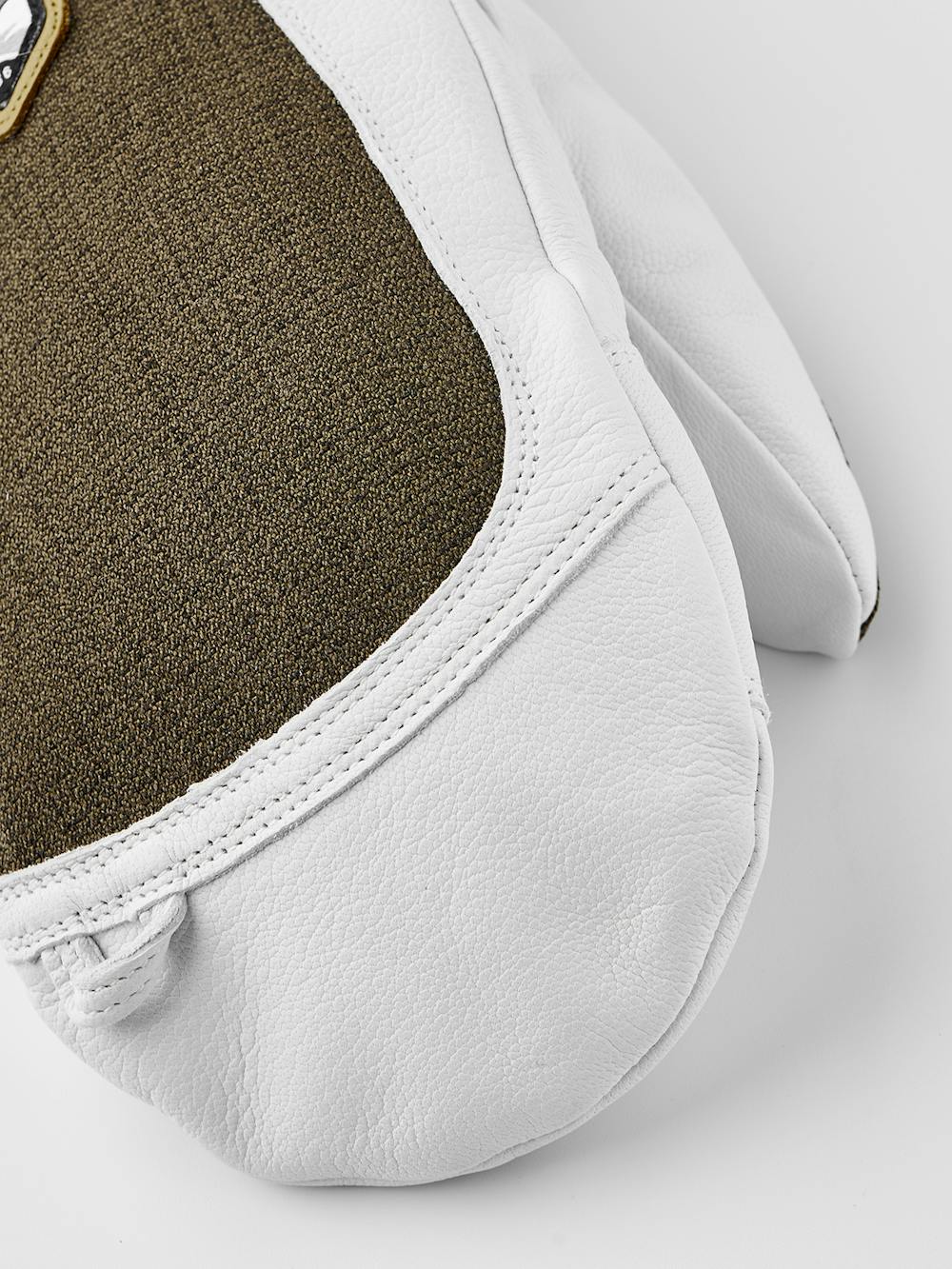 Moss green mitten with white goat leather palm
 (3 of 7)