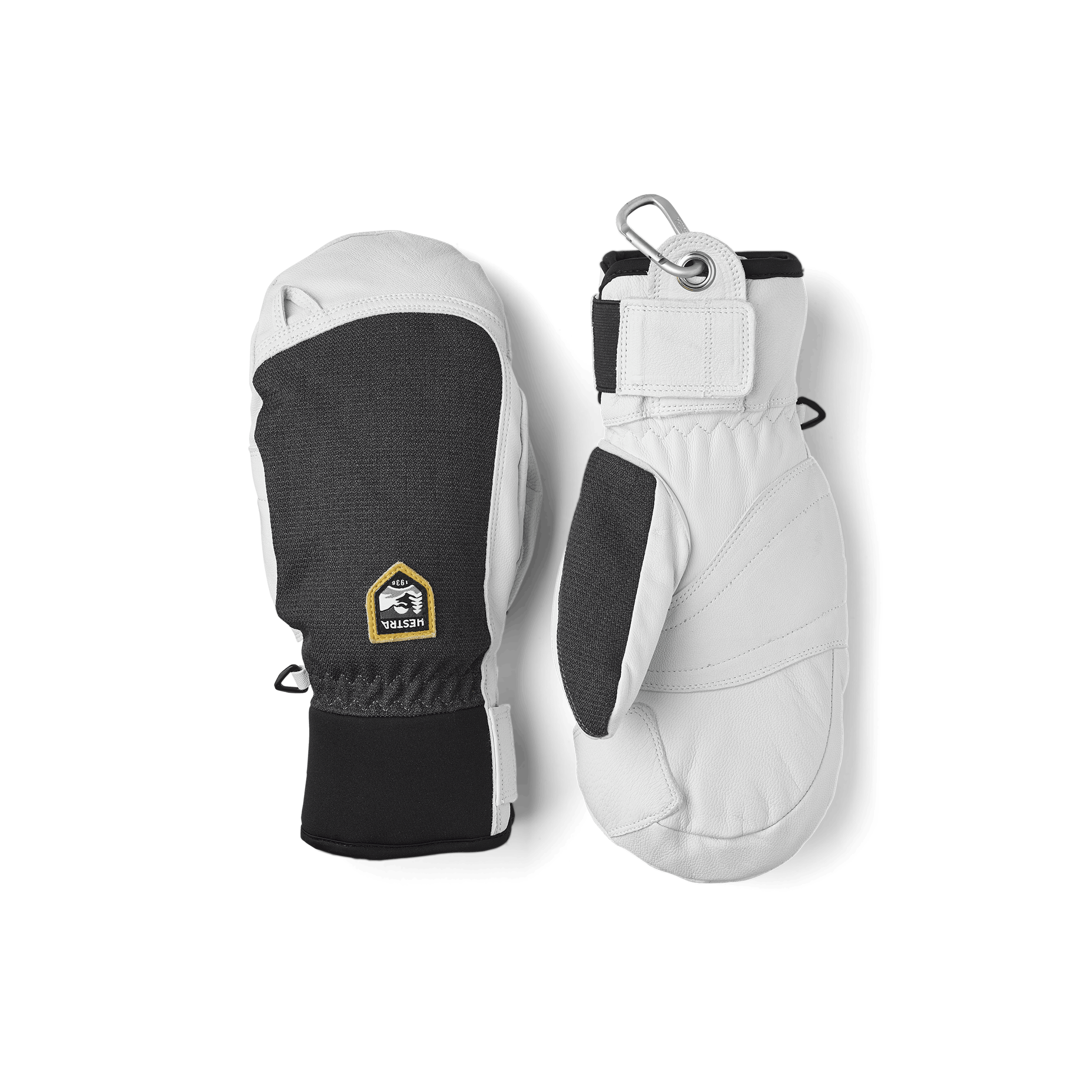 Dark gray mitten with white goat leather palm
 (1 of 8)