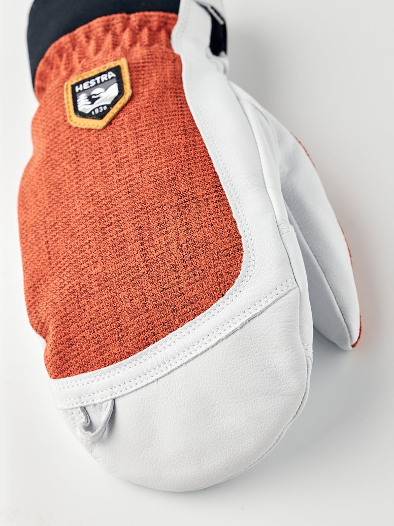 Brick red mitten with white goat leather palm
 (3 of 7)