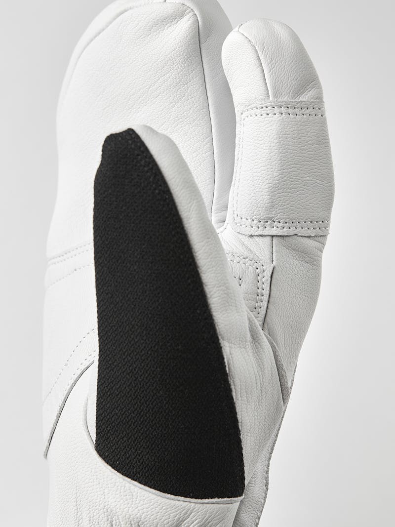 Black three finger glove with white goat leather palm
 (4 of 5)