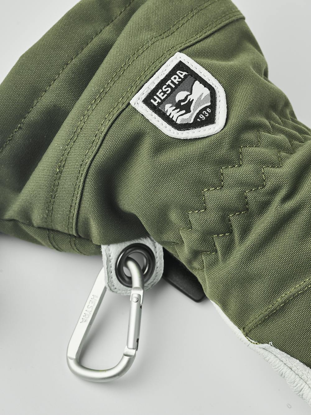 Moss green ski glove with white goat leather palm
 (3 of 6)