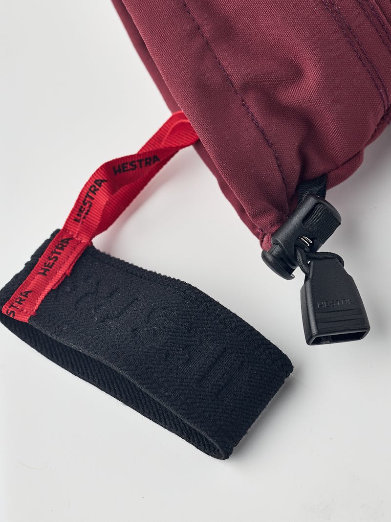 Wine red ski glove with white goat leather palm
 (6 of 7)