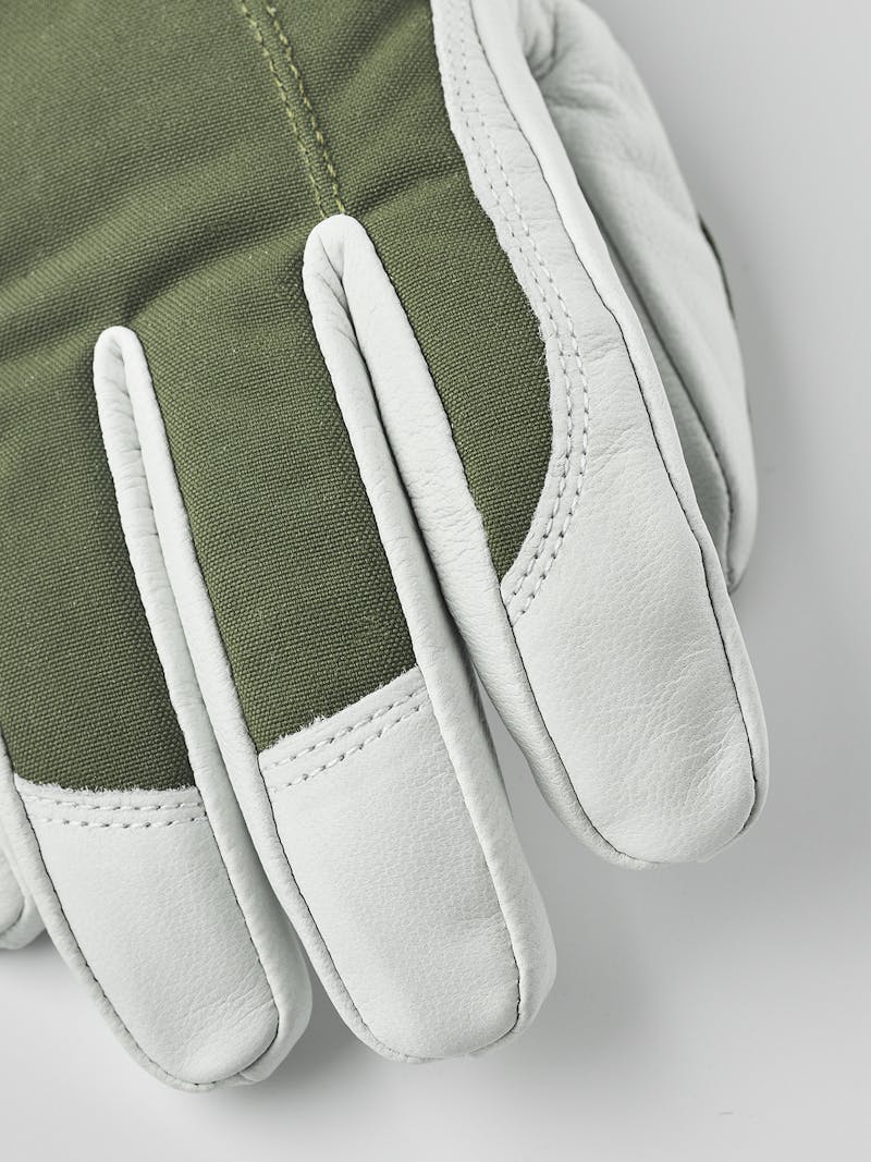 Moss green ski glove with white goat leather palm
 (2 of 6)