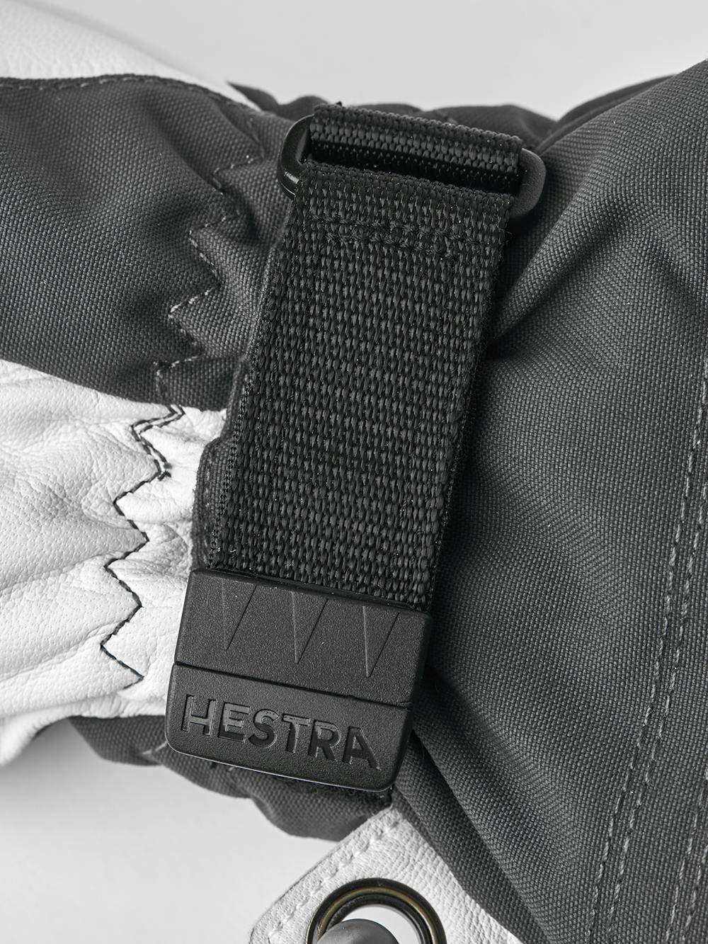 Grauer Skihandschuh mit weißem Ziegenleder an der Innenhand
(6 oder 8)