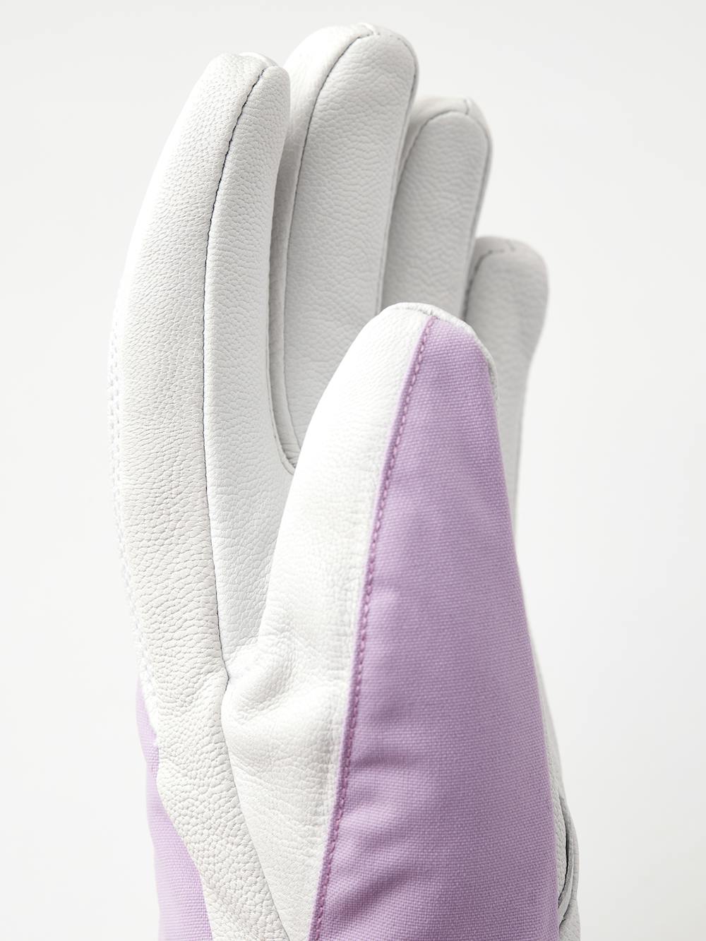 Light purple ski glove with white goat leather palm
 (2 of 9)