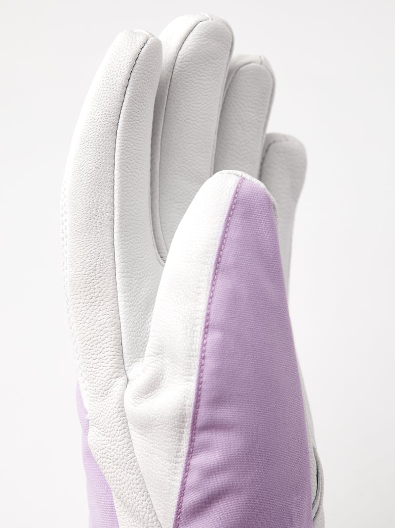Light purple ski glove with white goat leather palm
 (2 of 8)