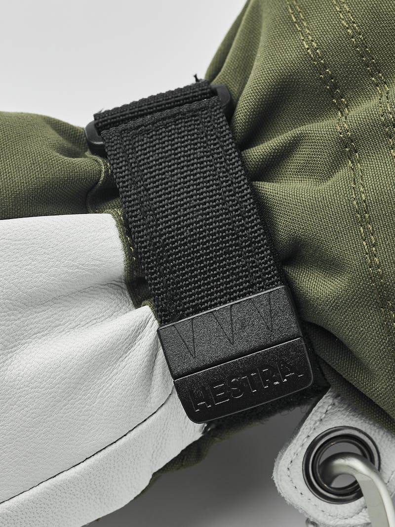 Moss green mitten with white goat leather palm
 (3 of 6)